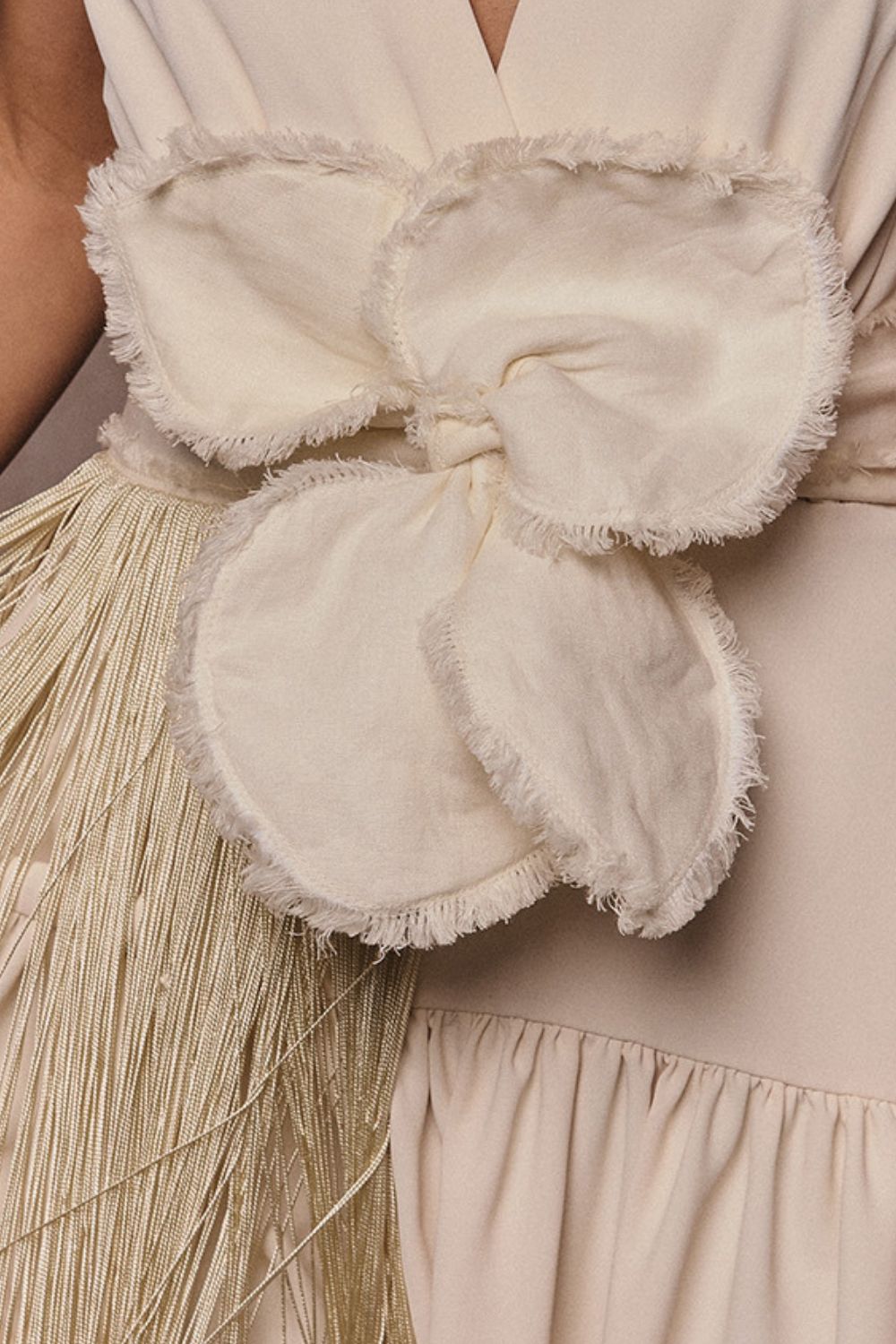 Cinturón new orquidea mía maxi fleco natural