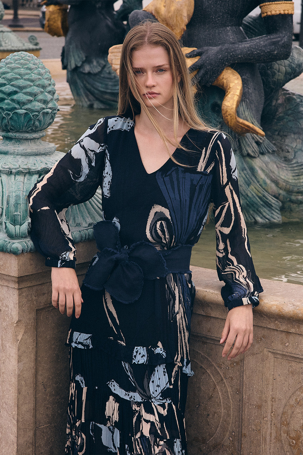 Vestido new bruma azul navy