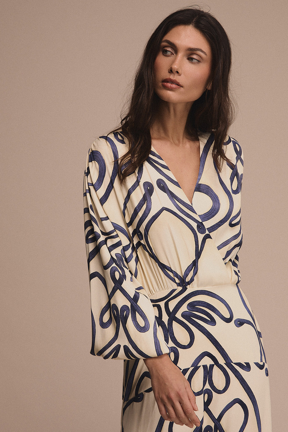 Vestido alba ivory navy