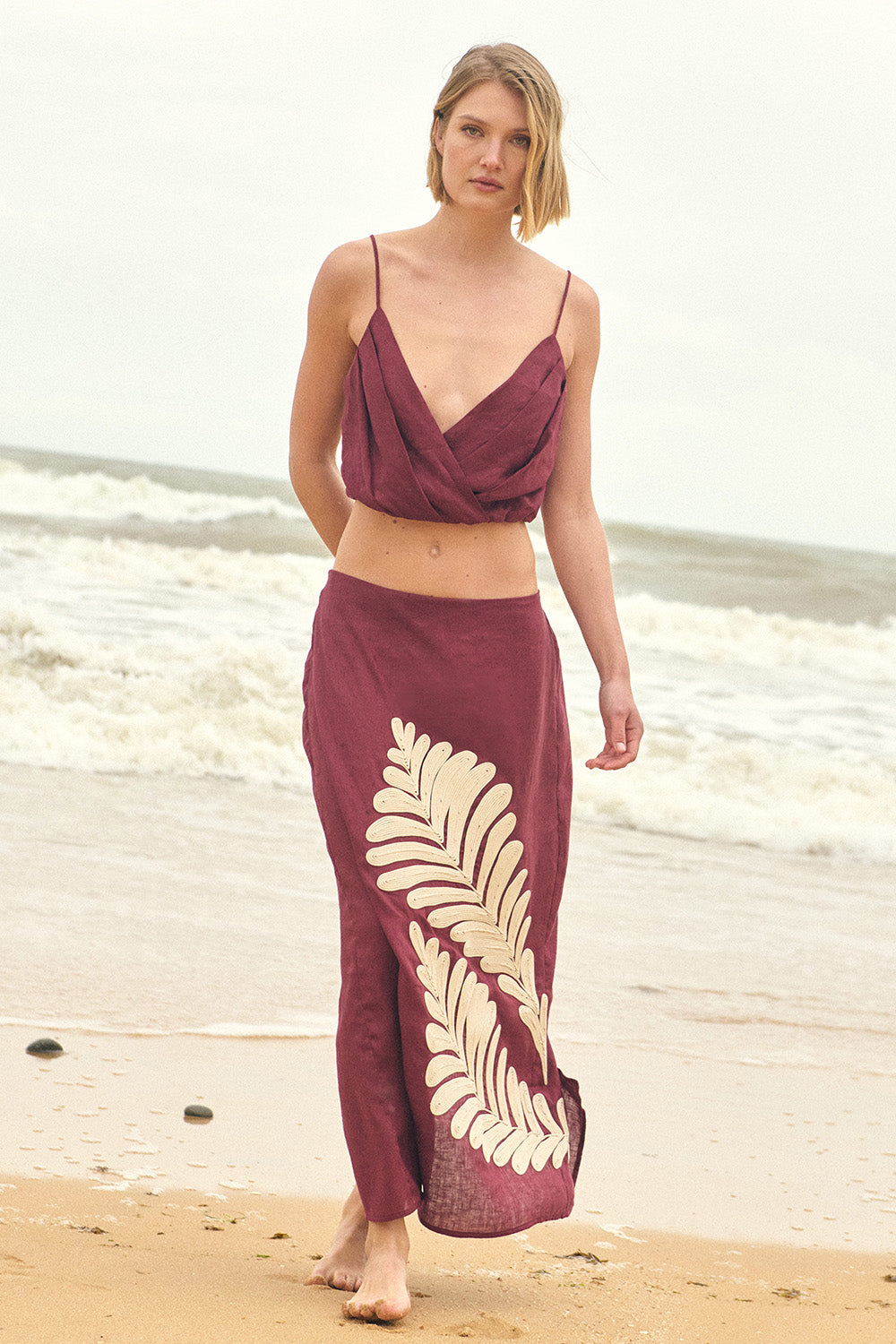 Falda marbella vinotinto