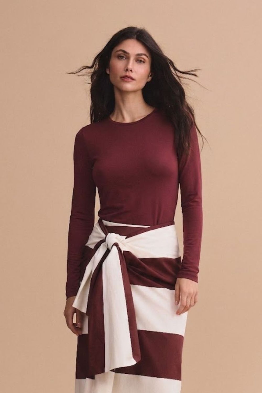 Blusa hana vinotinto