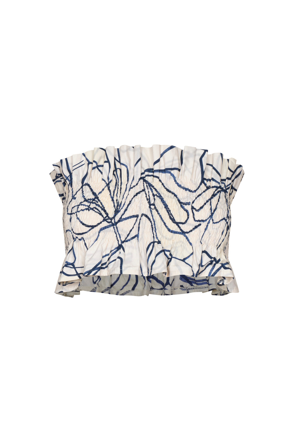 Crop top caracola ivory navy