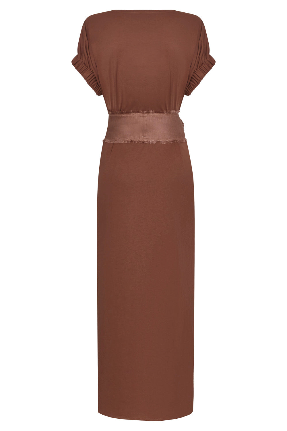 Vestido rosedal con cinturón mauve