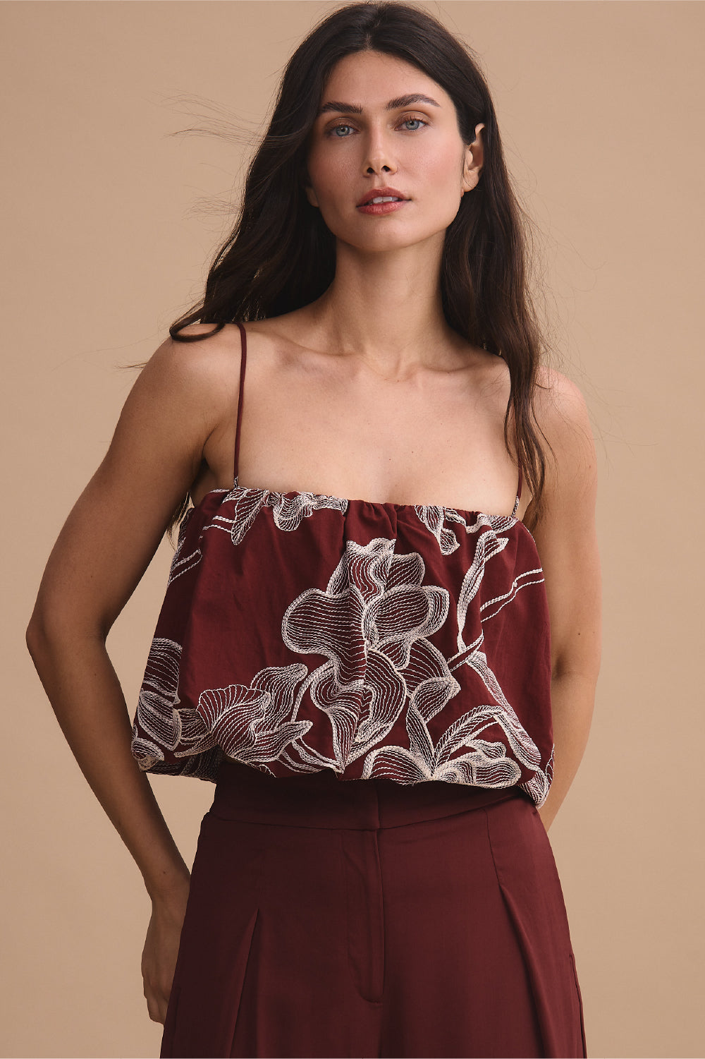 Crop top vienna vinotinto