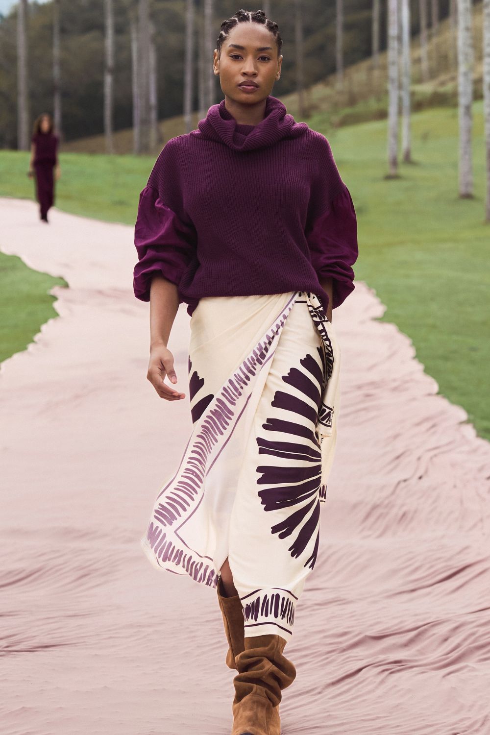 Falda montecarlo ivory purple
