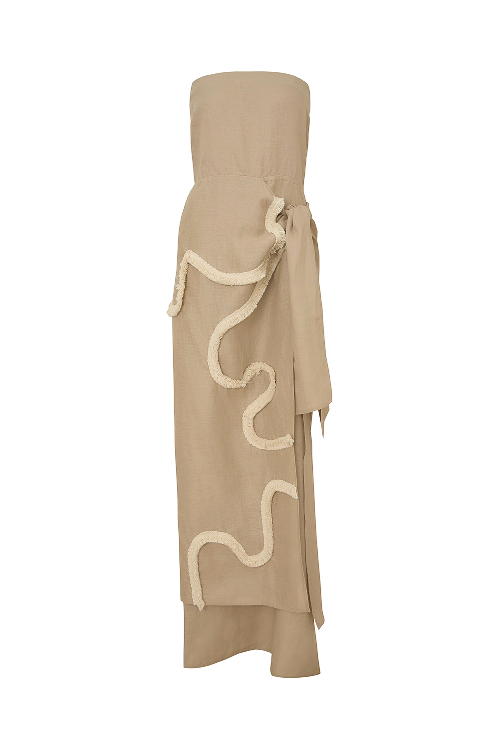 Vestido Hechizo de luna bordada taupe