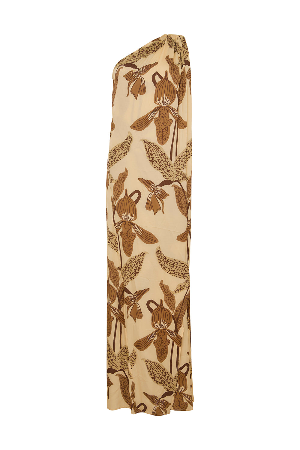 Vestido Fiore di seta ivory coffee