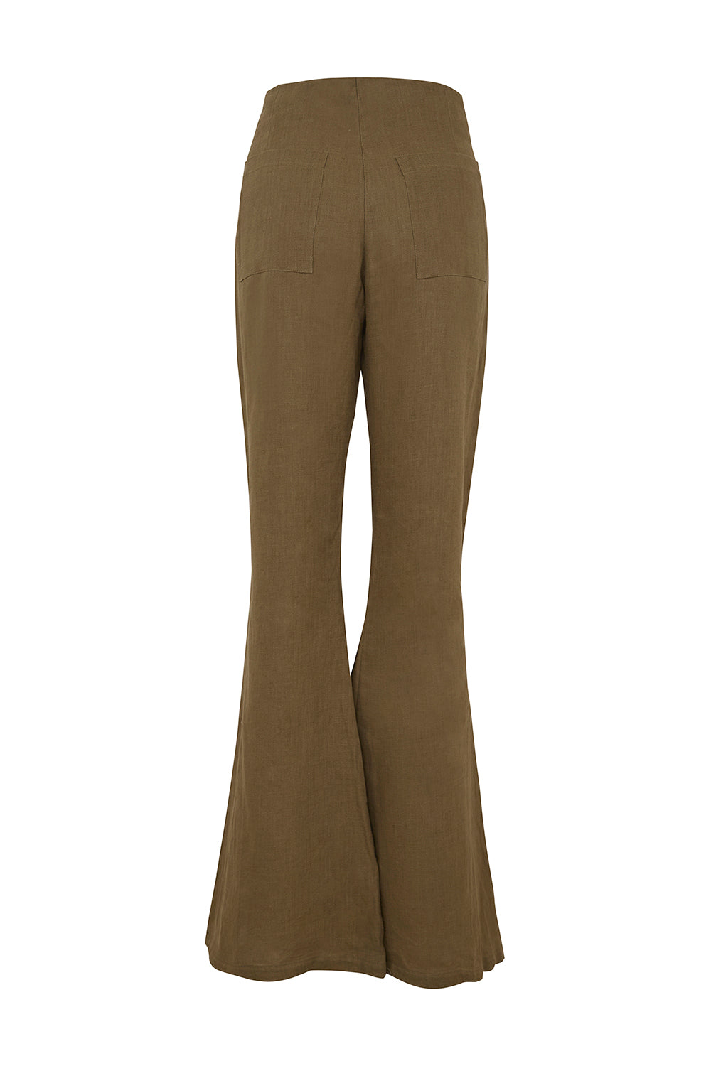 Pantalón Carlota lino verde oliva