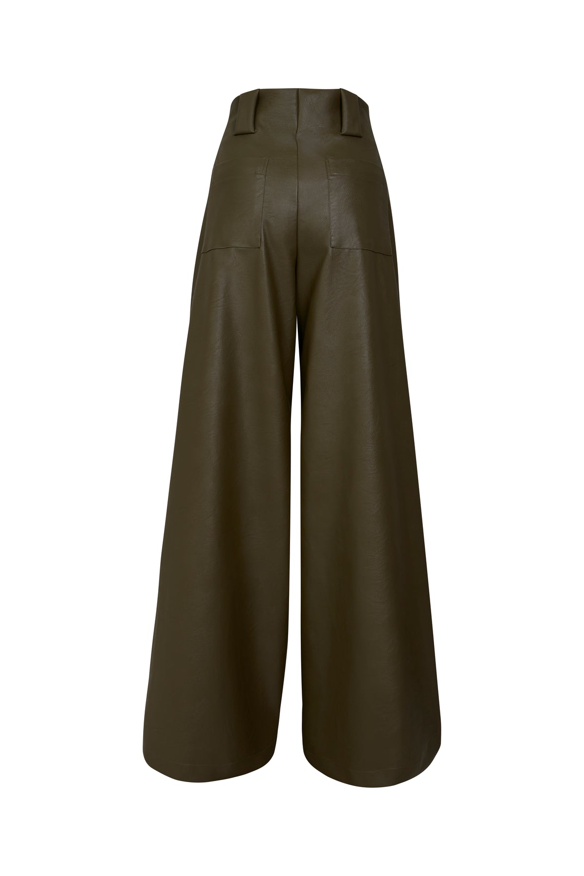 New Paulette green faux leather trousers