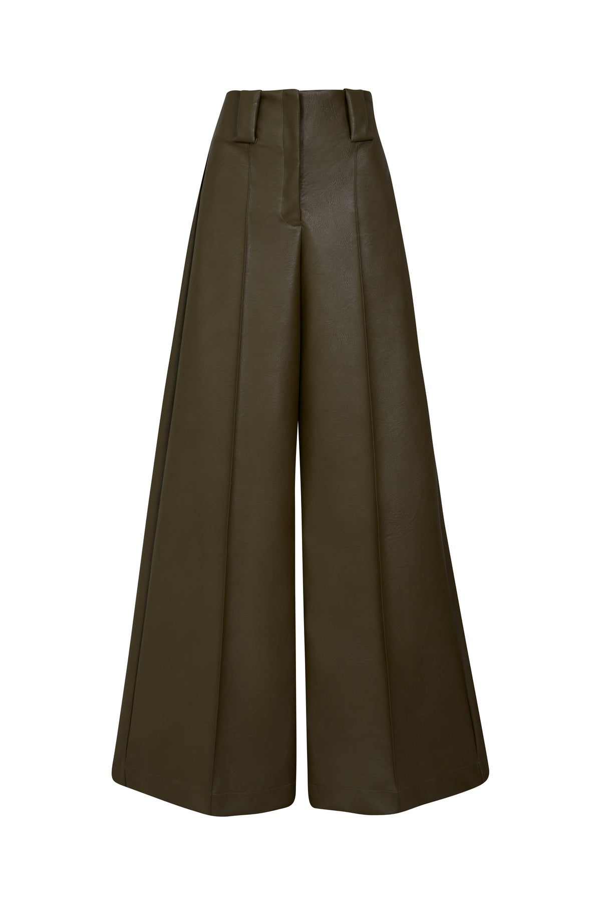 New Paulette green faux leather trousers