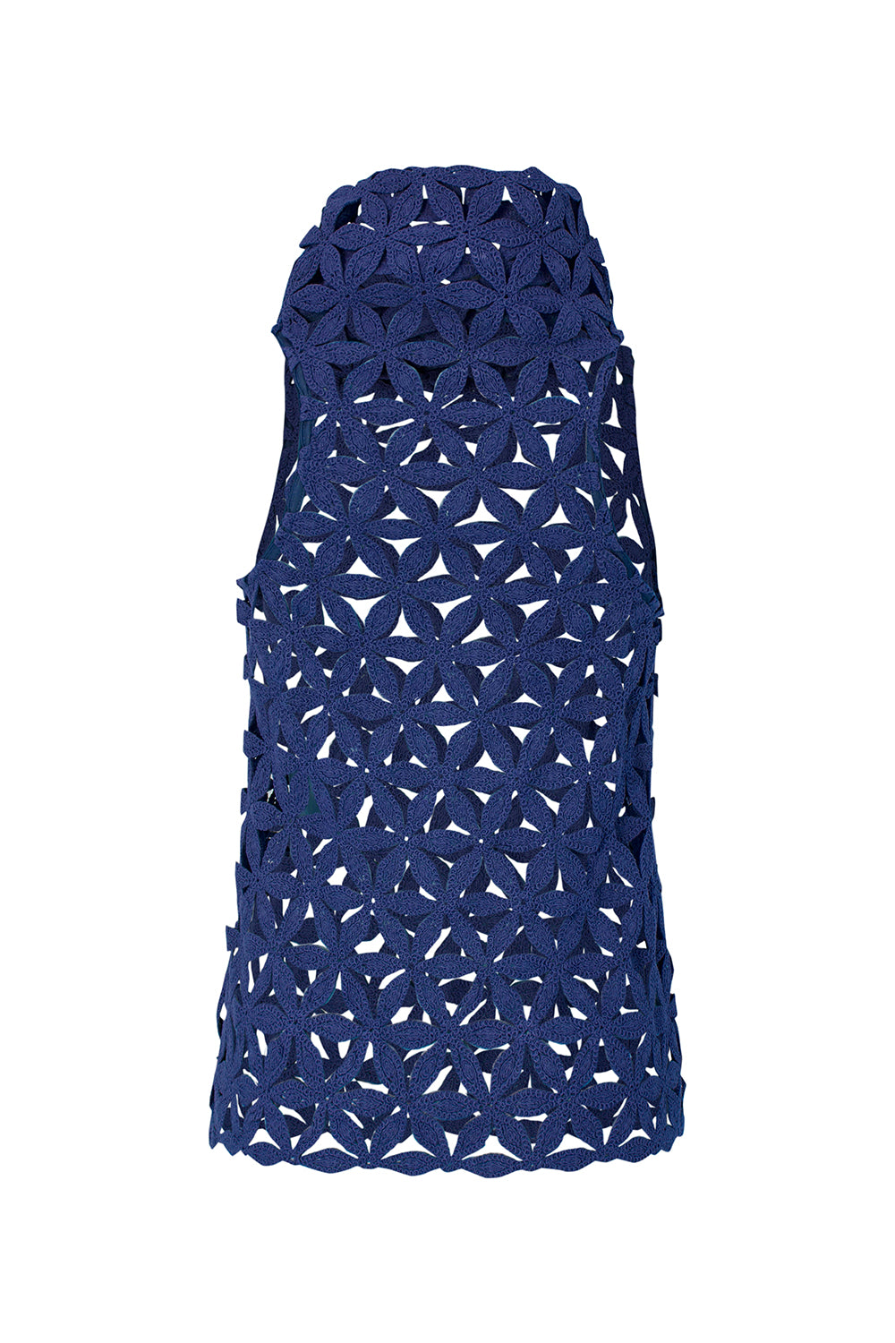 Blusa Noche de Lirios Azul navy crochet