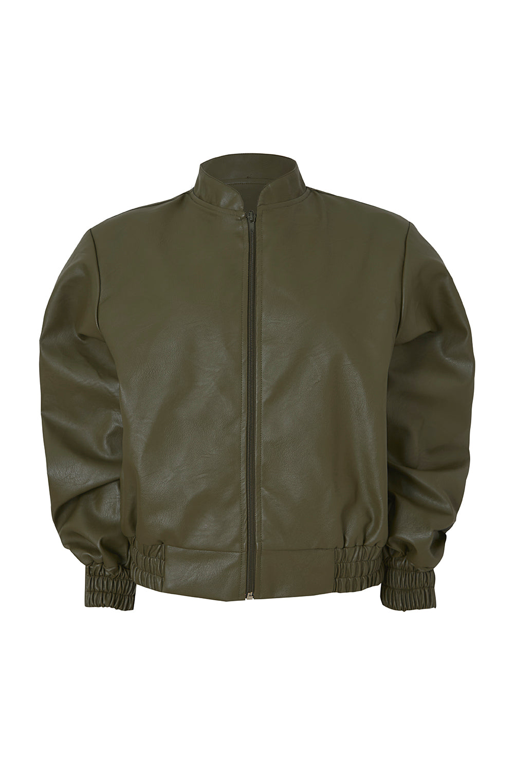 CHAQUETA RENATA CUERINA VERDE OLIVA