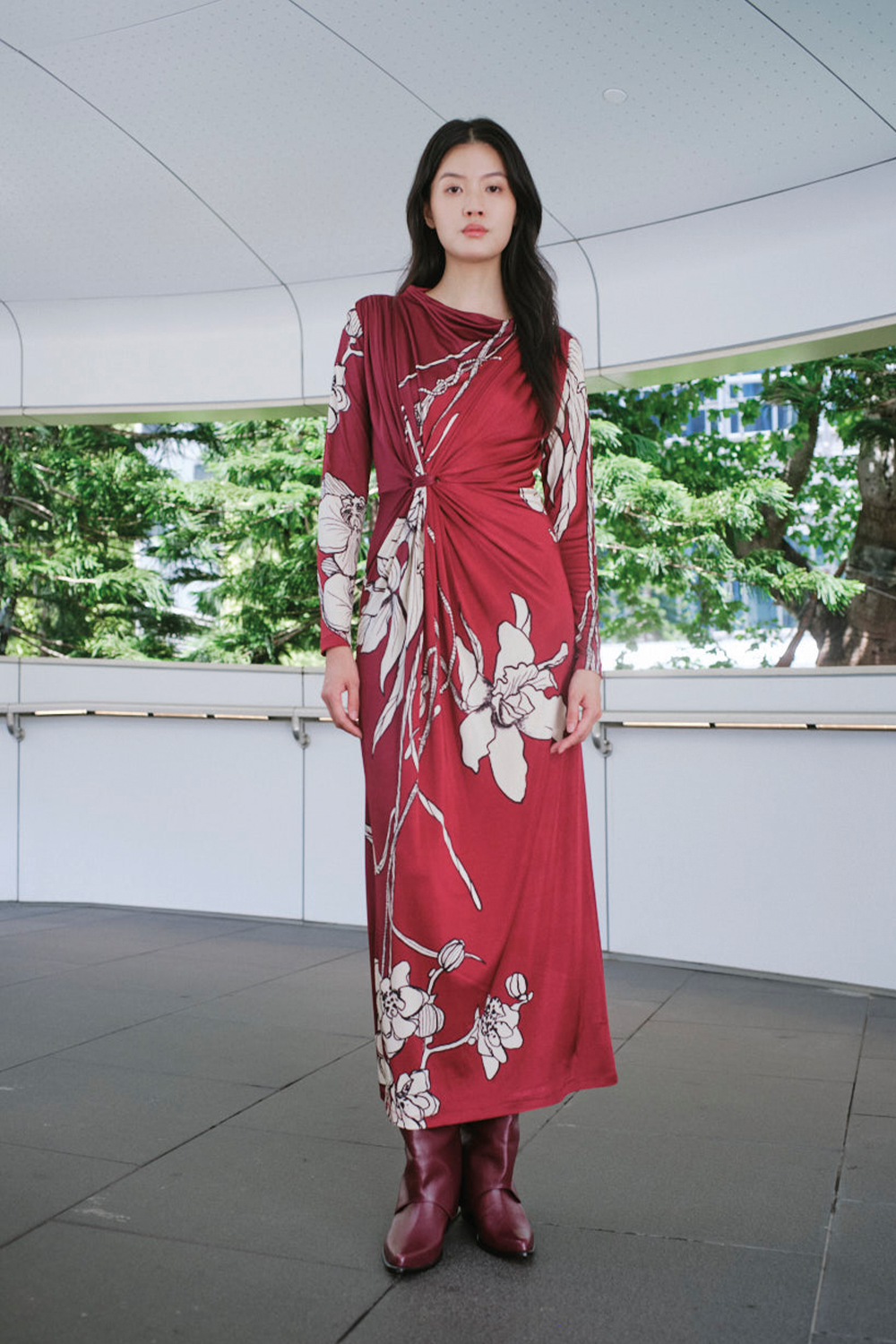 Vestido rossé vinotinto