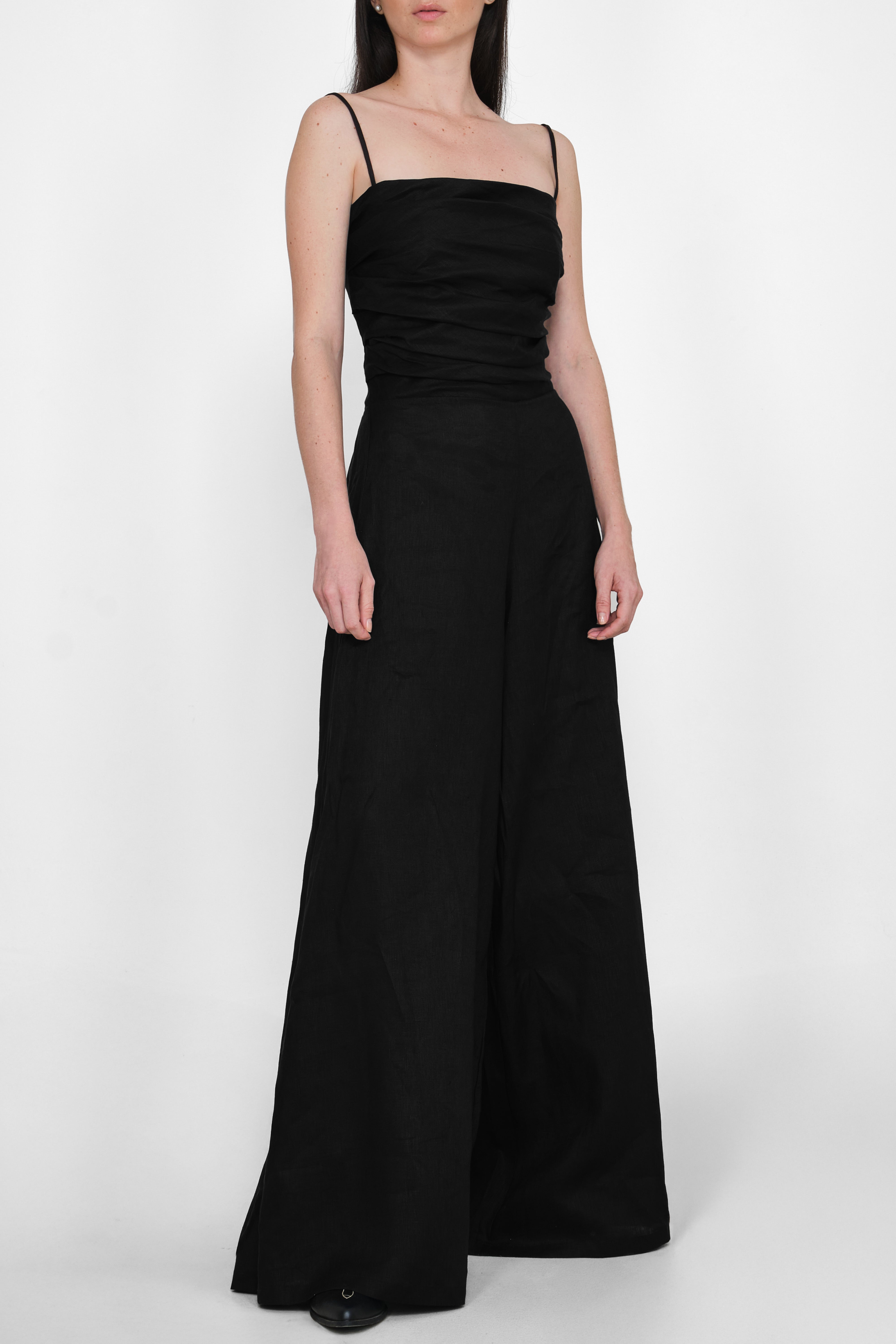 Enterizo nina negro lino