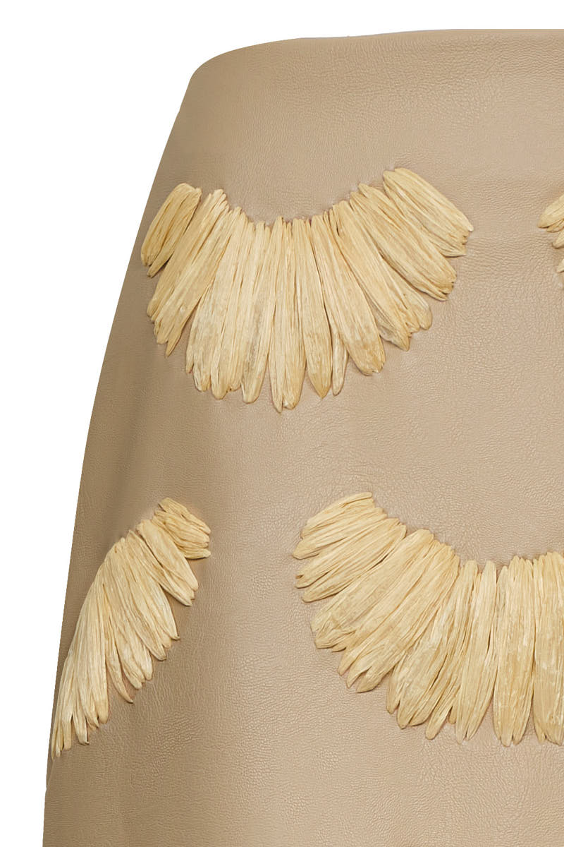 Falda kenia beige cuerina