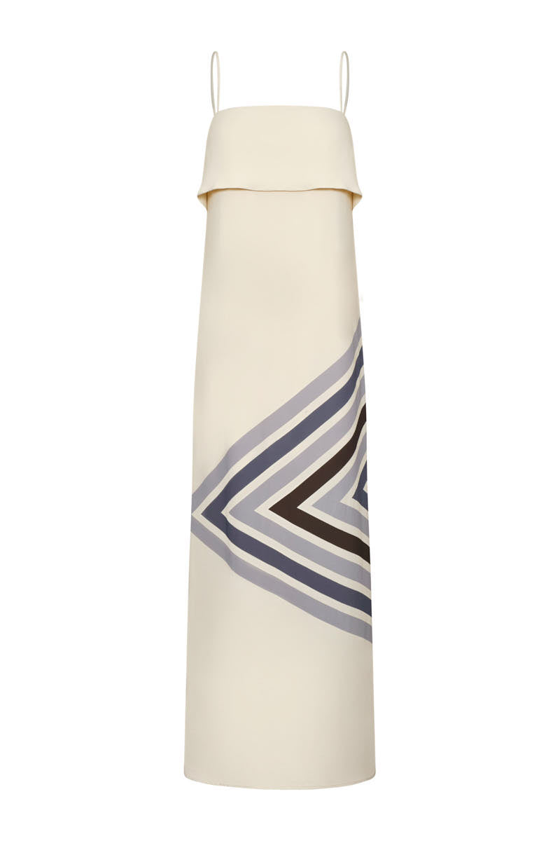Vestido alto de la cruz grey ivory