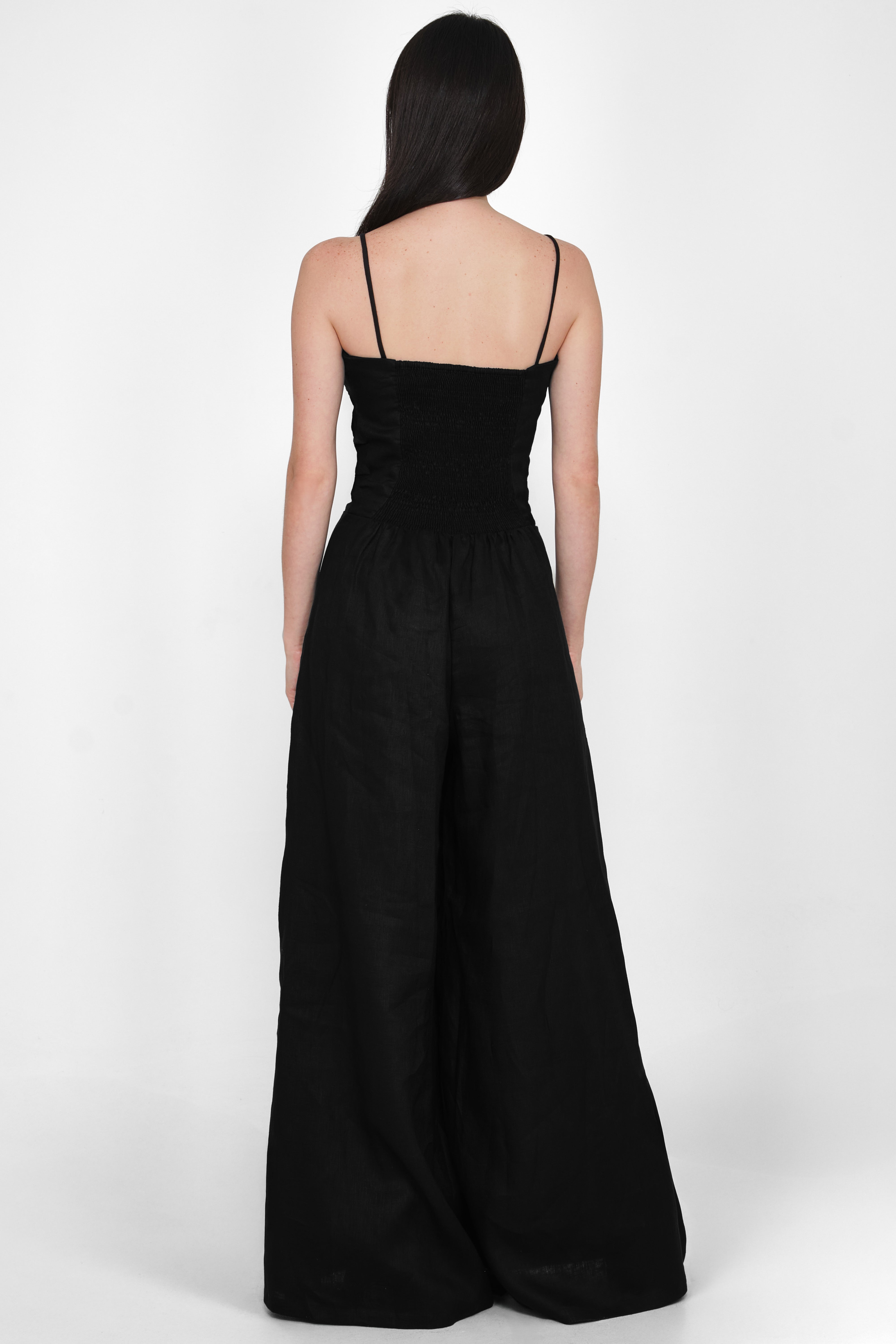 Enterizo nina negro lino