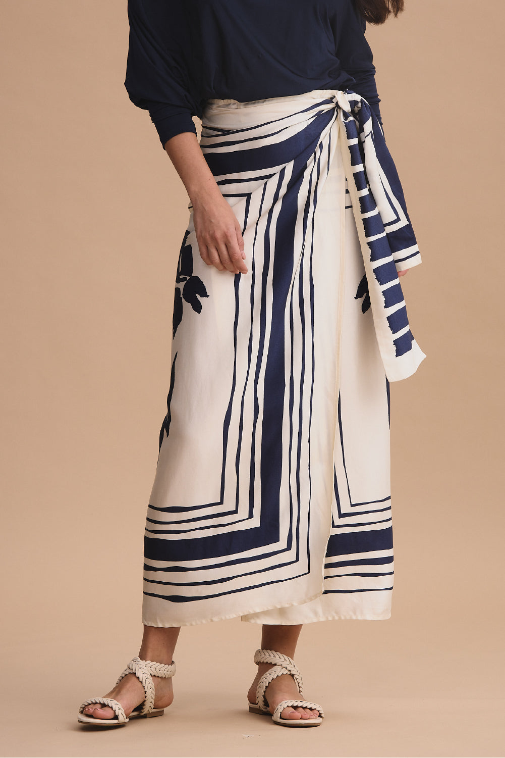 Falda luciana ivory navy
