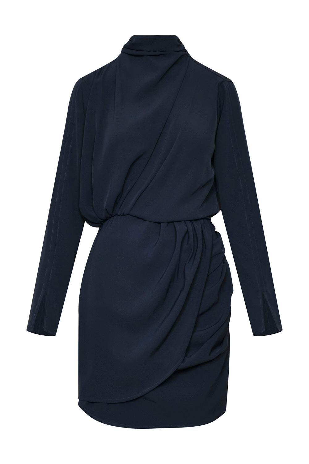 Vestido seda de luna azul navy