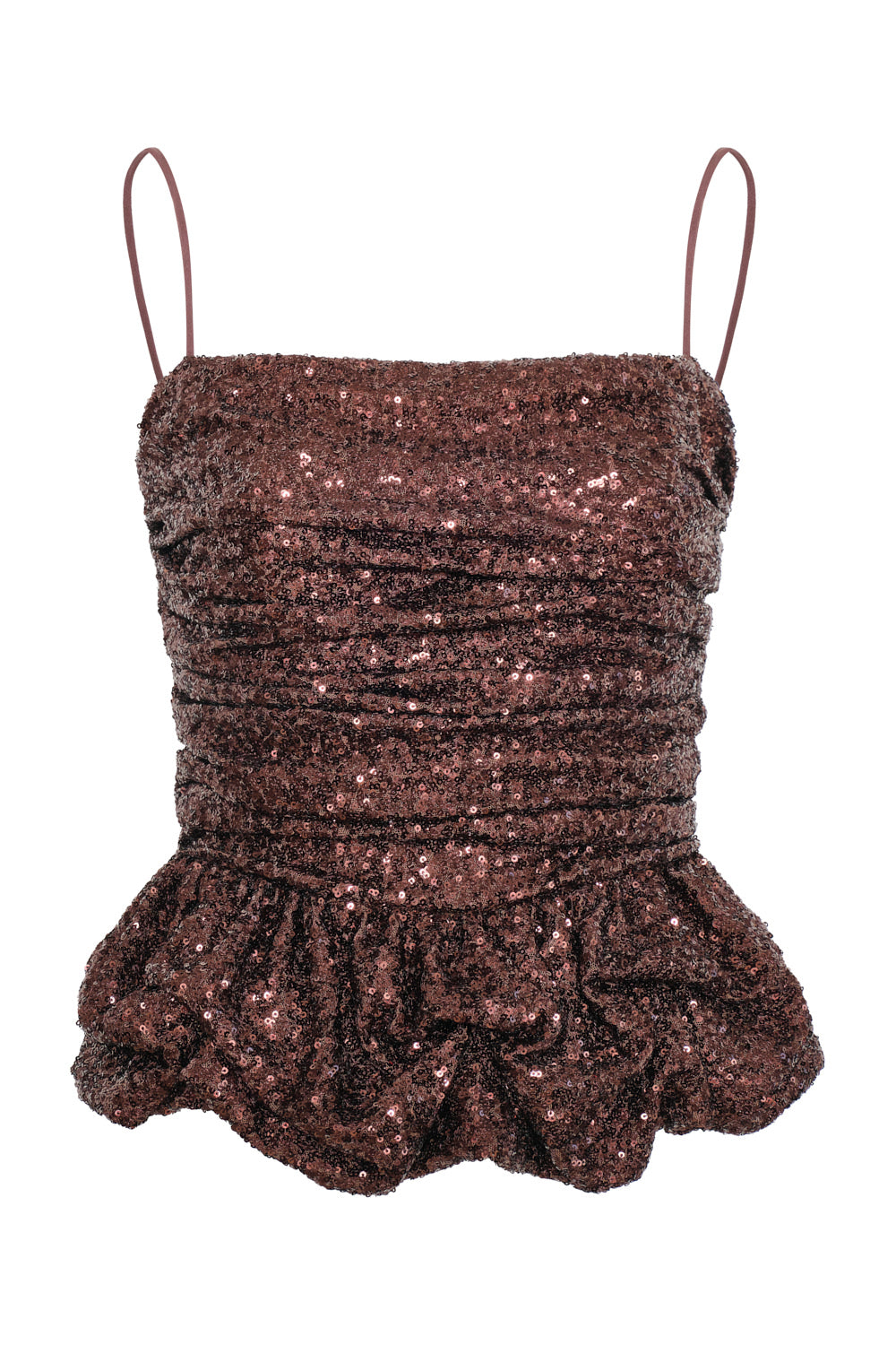 Crop top maia brown lentejuelas