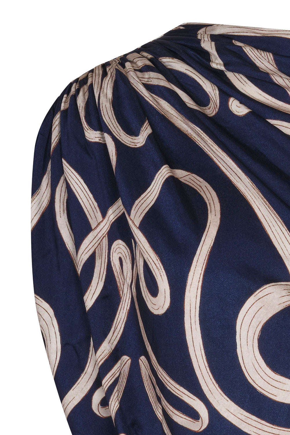Blusa aura de jade azul navy lazos