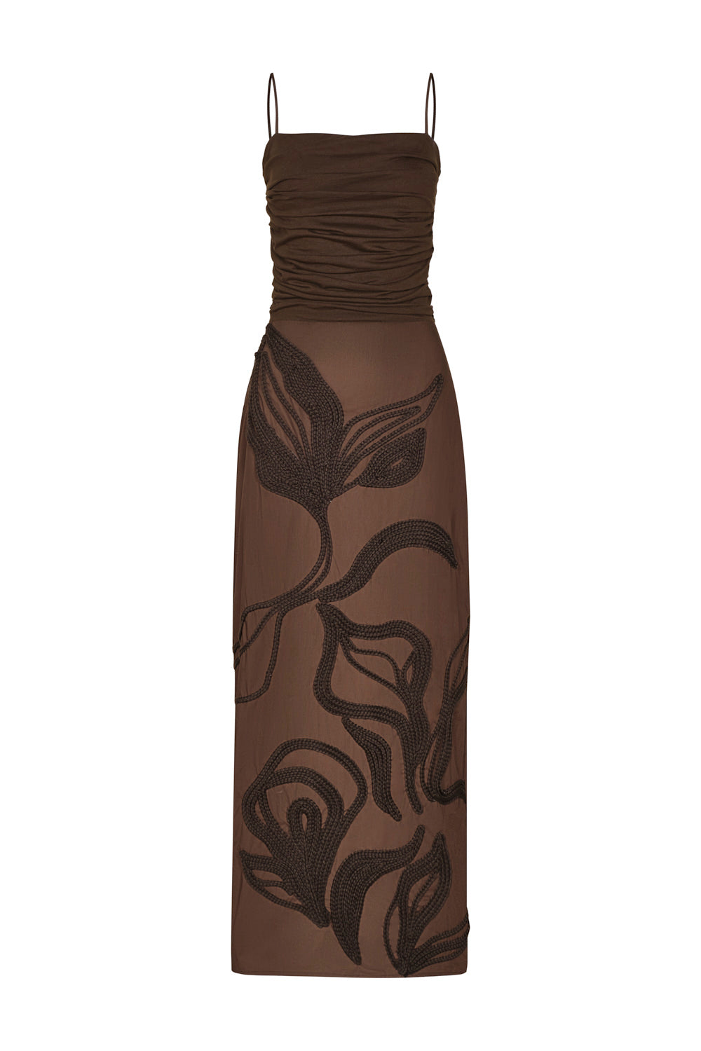 Vestido cacao bordado brown