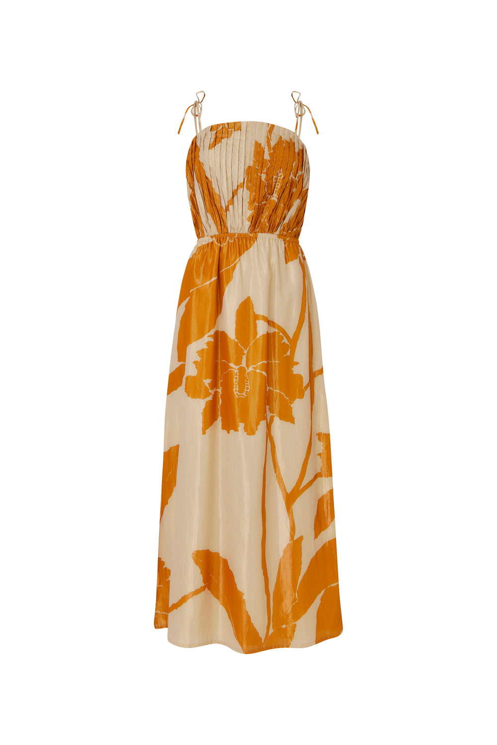 Vestido Ariza mostaza natural