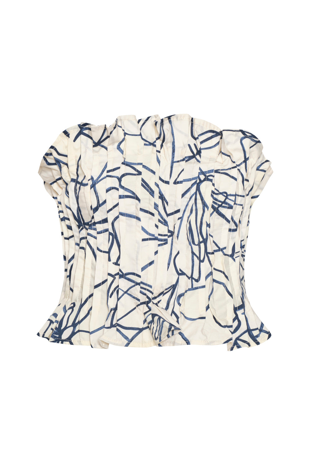 Crop top chiara ivory navy