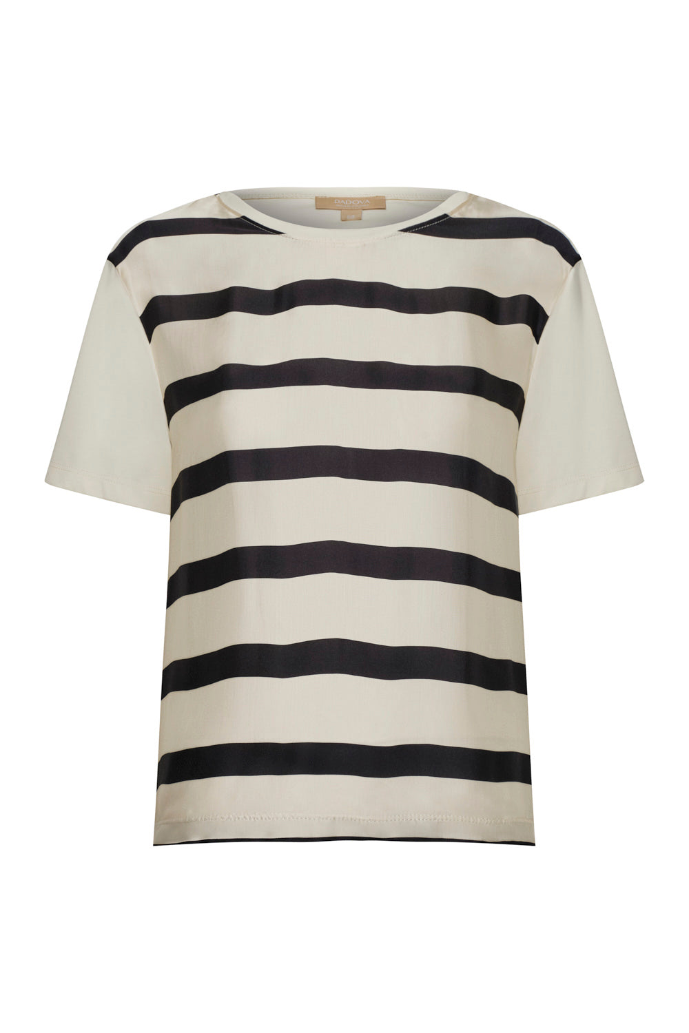 Camiseta lourdes line between ivory negro