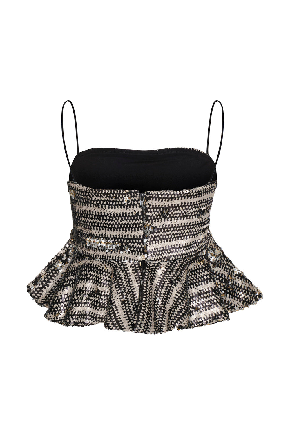 Crop top alba ivory negro