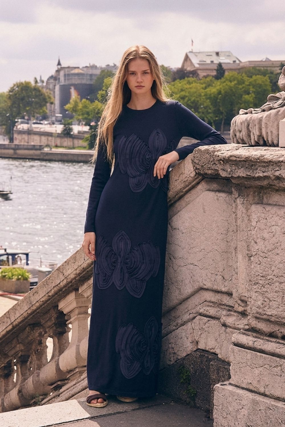 Vestido elise azul navy
