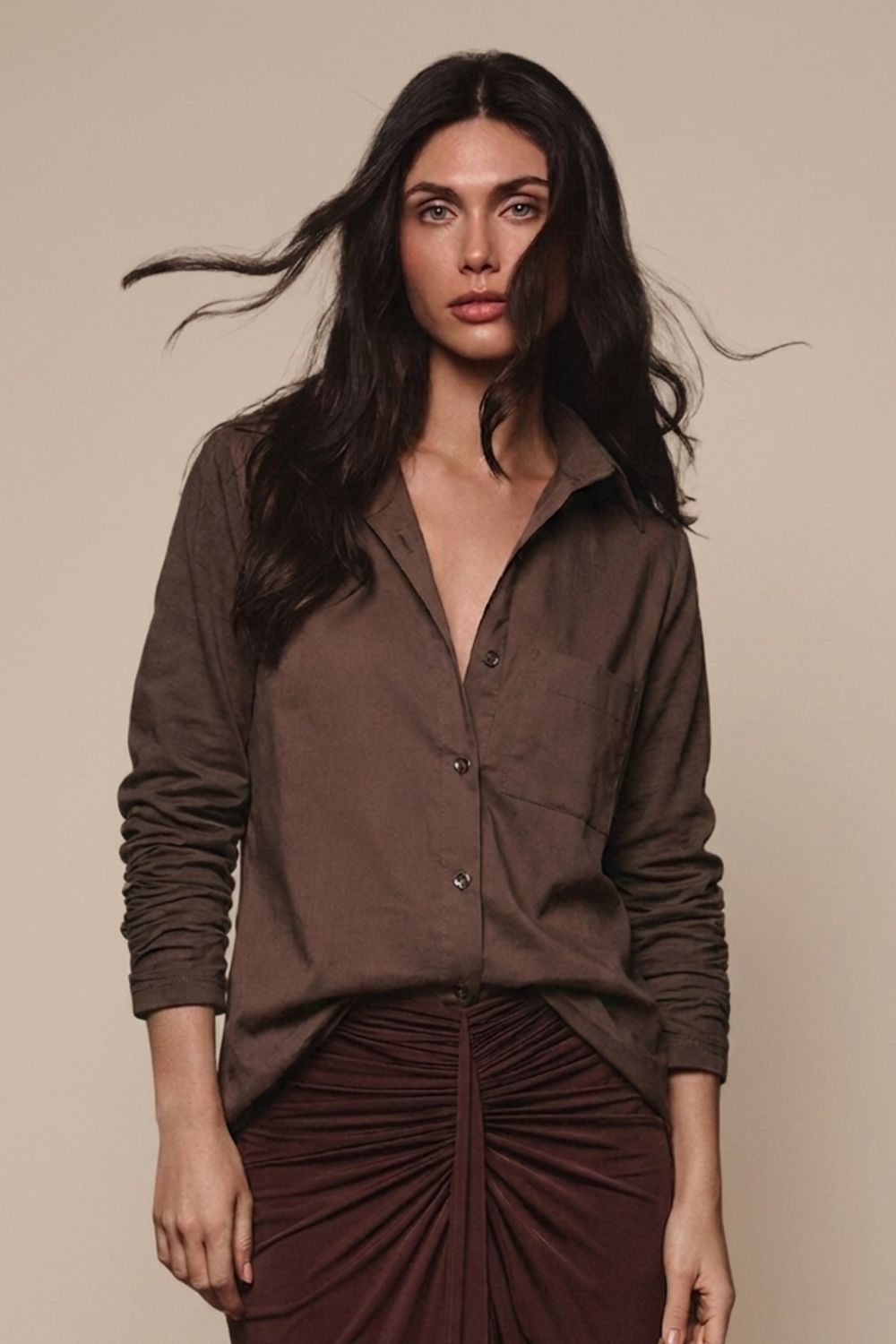 Camisa bianca brown