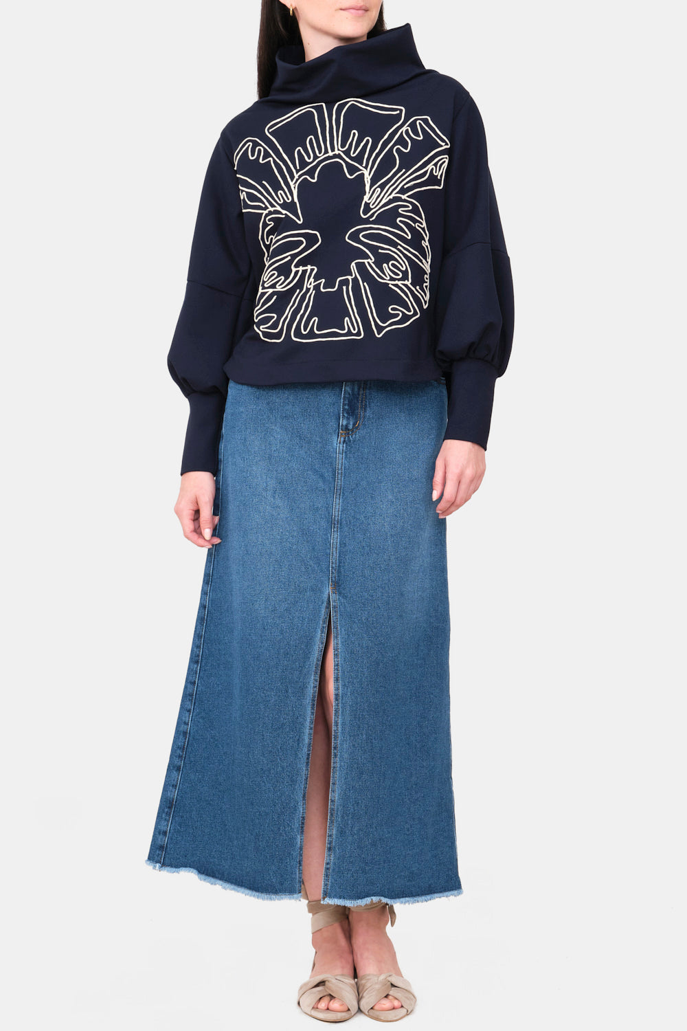 Falda Arena Blanca Azul, falda mujer
