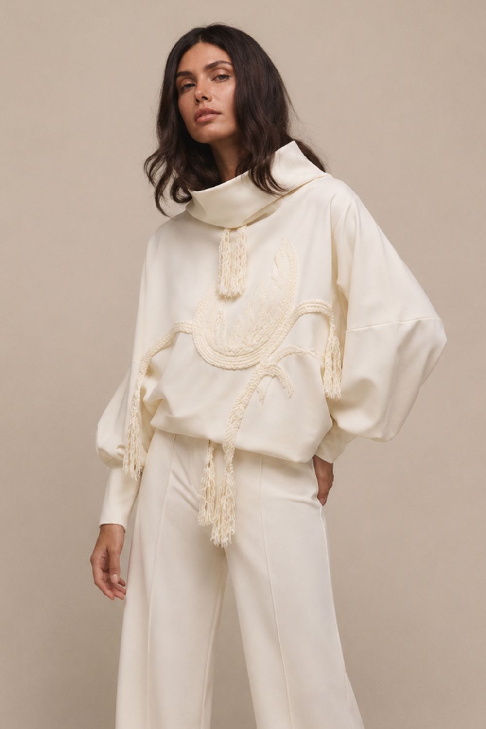 Saco new scarlett natural bordado