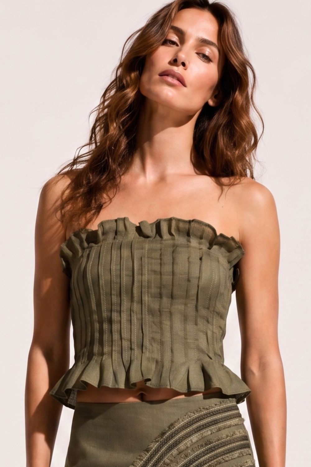 Crop top chiara verde oliva