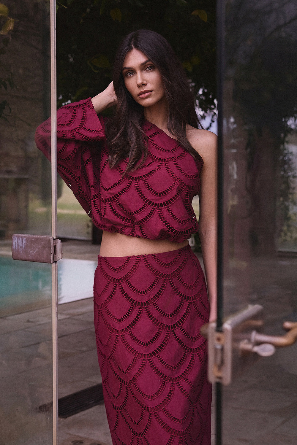 Falda arabela vinotinto