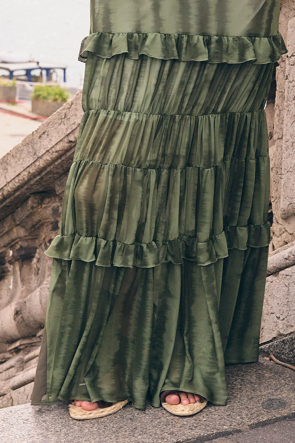 Vestido segovia verde aloe