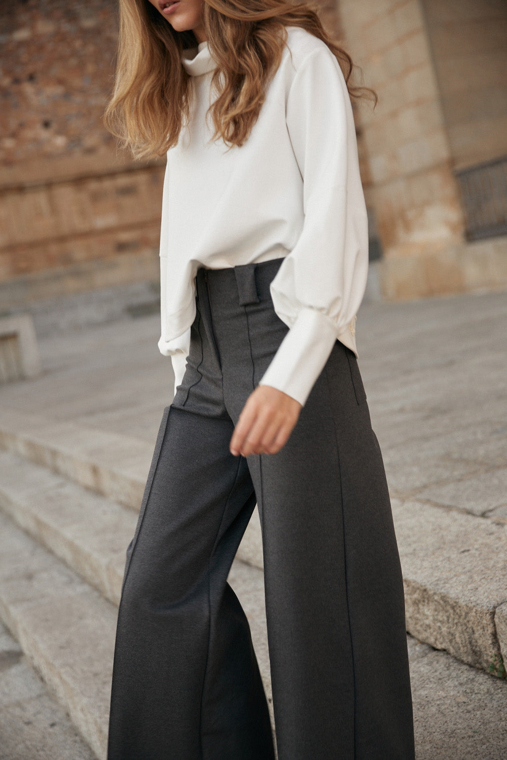 Pantalon New Paulette Gris Oscuro