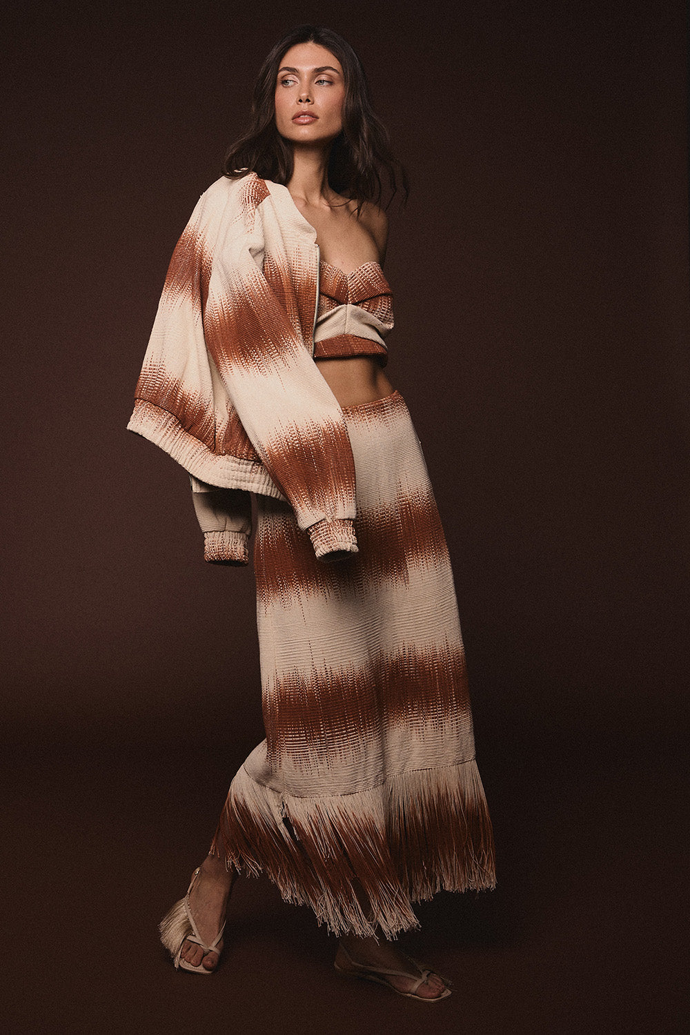 Falda Bolivar natural terracota