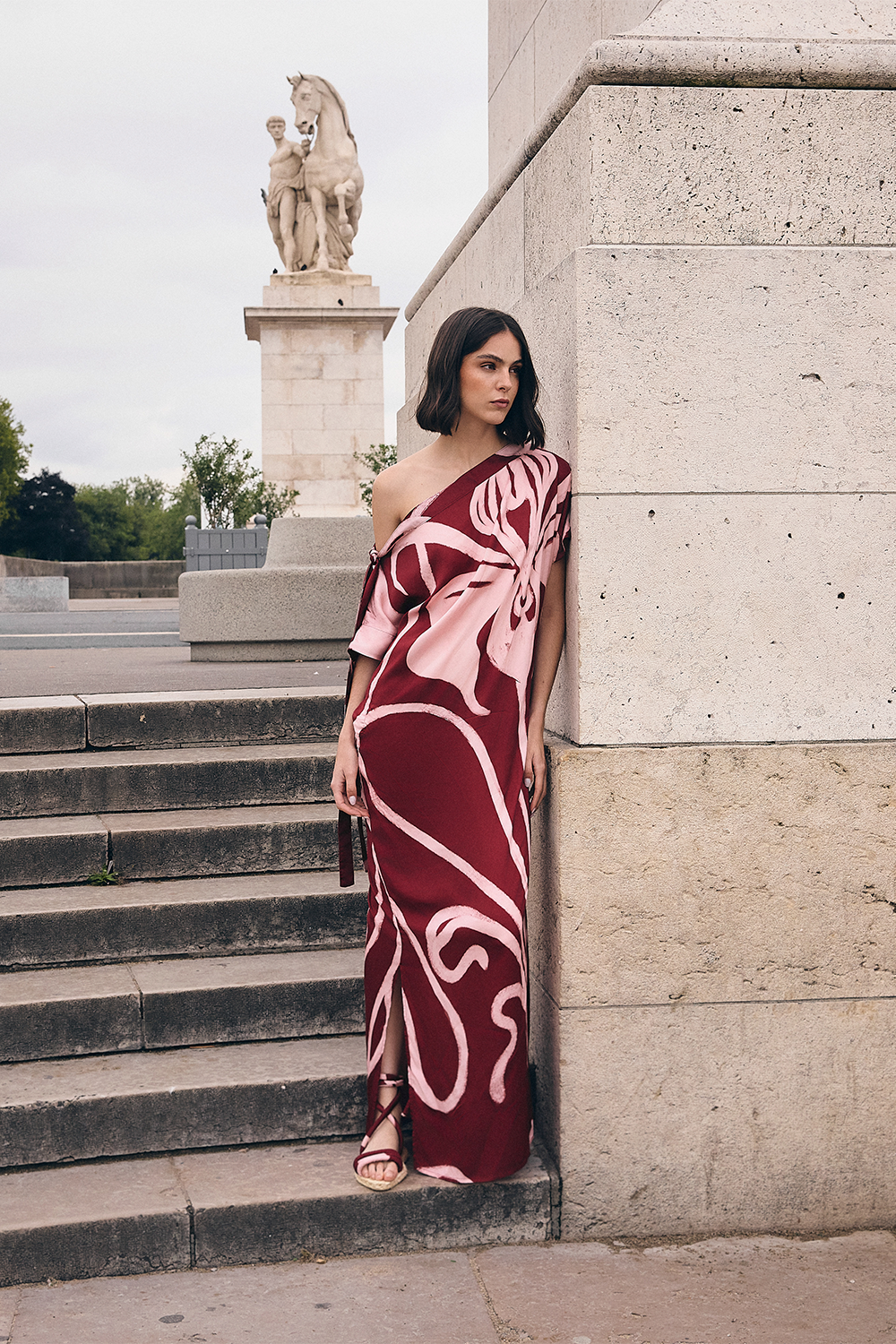 Vestido Jéte burgundy pink