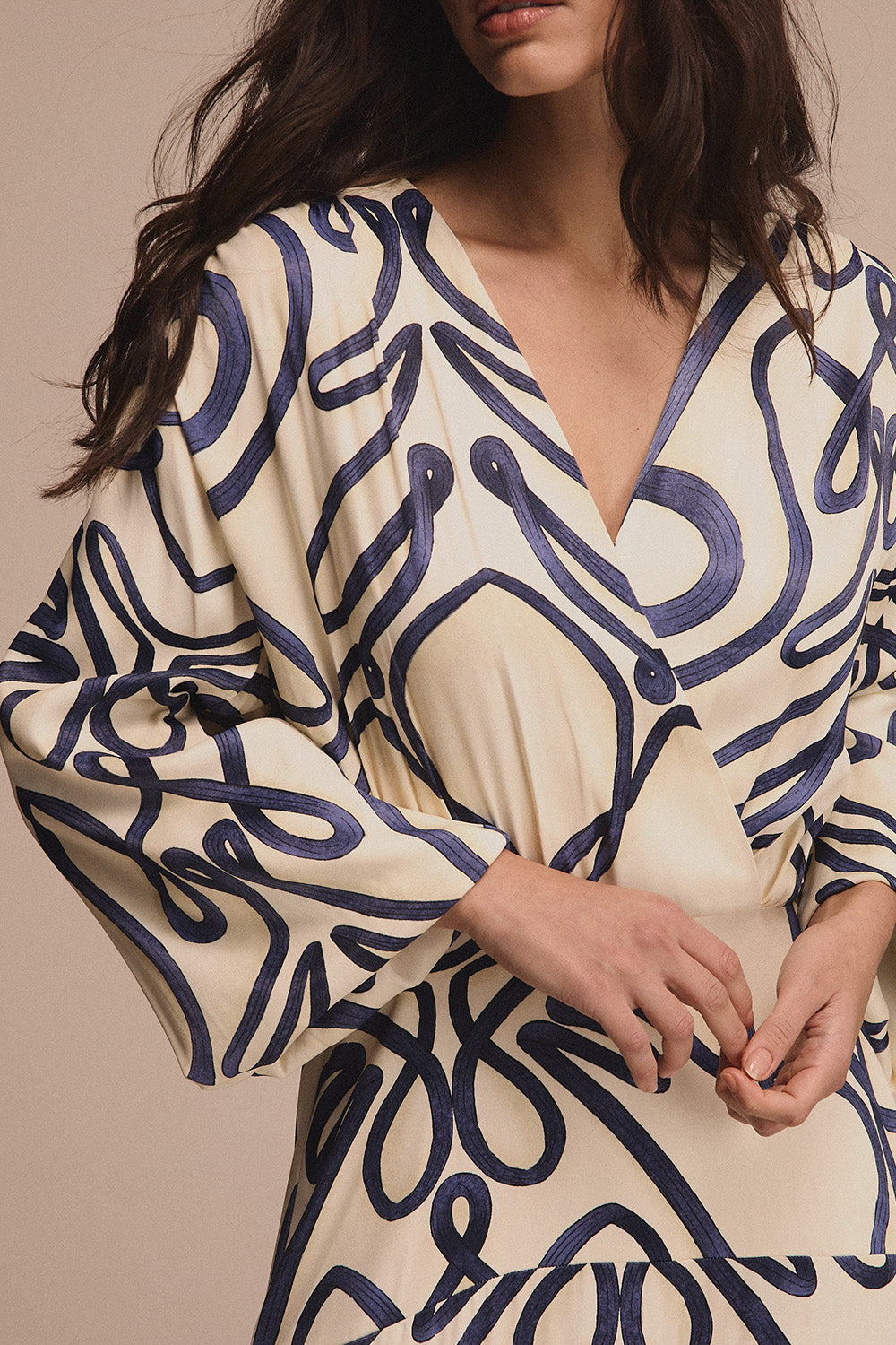 Vestido alba ivory navy