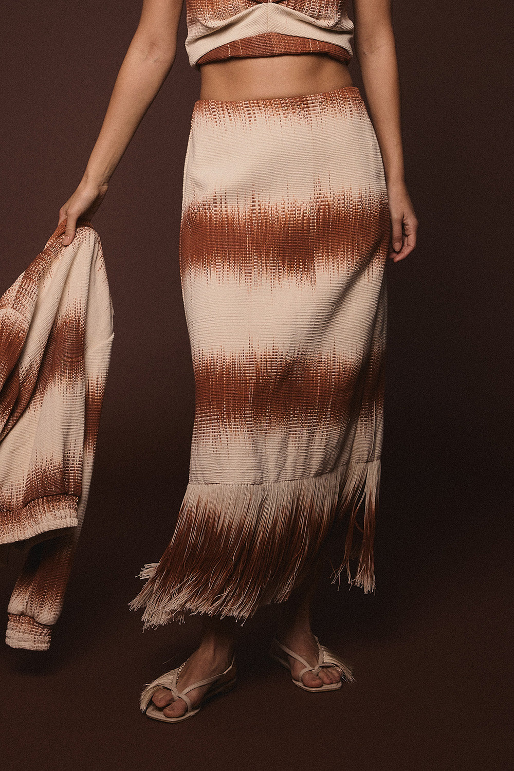 Falda Bolivar natural terracota