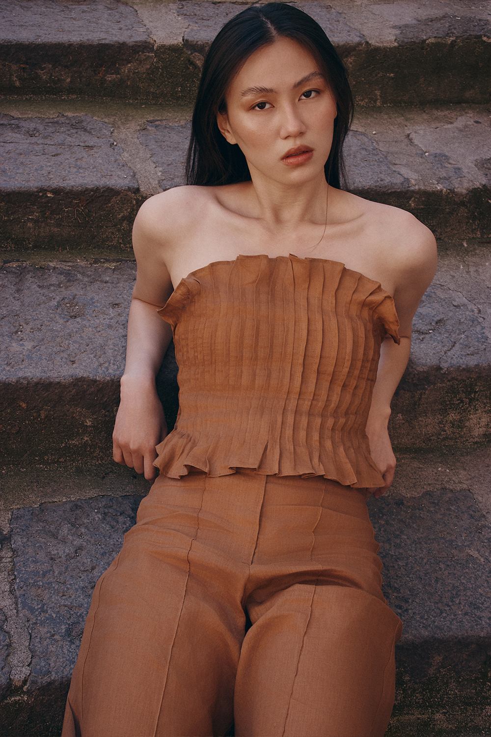 Crop top chiara mocca