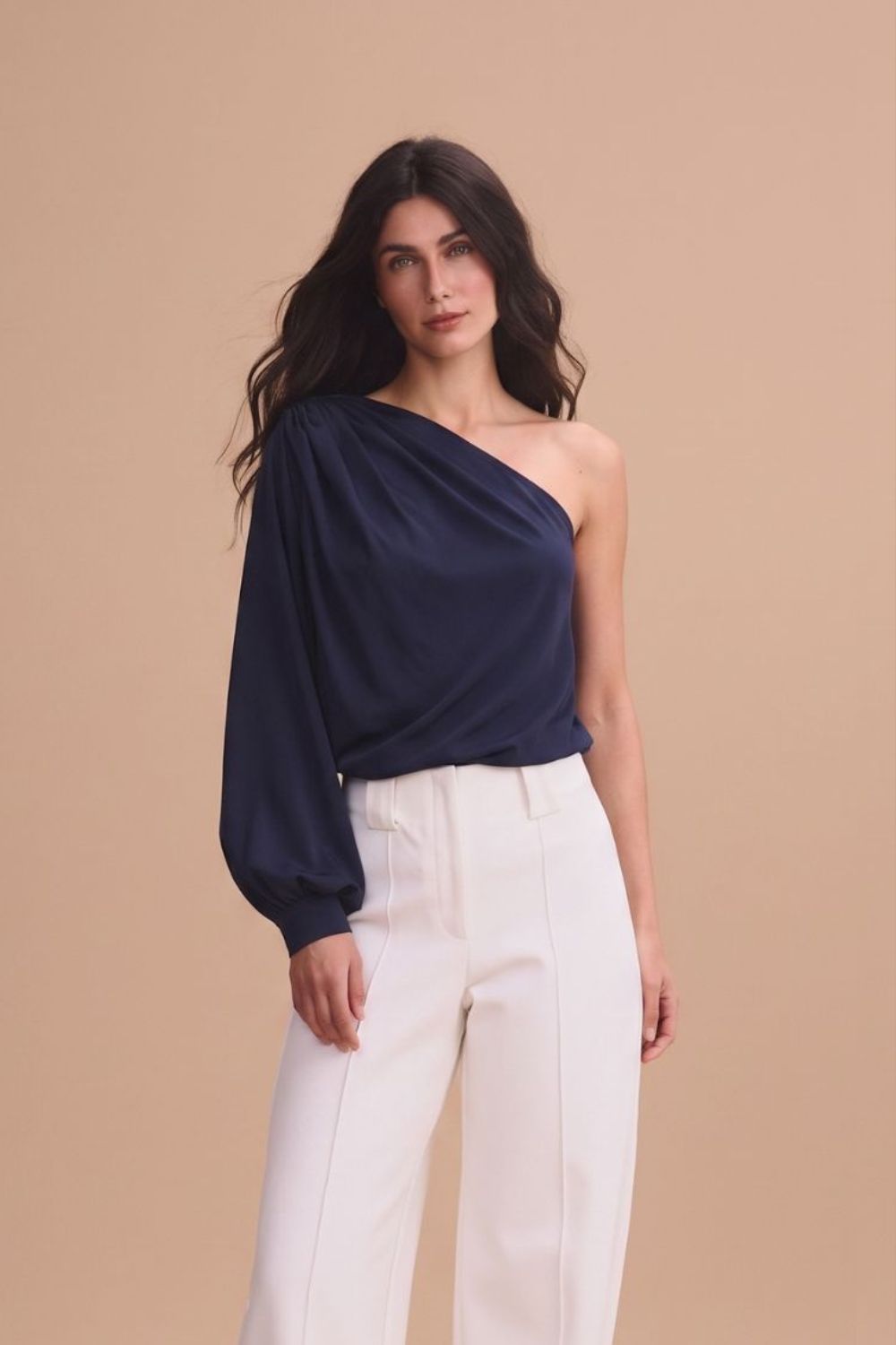 Navy blue macaw blouse