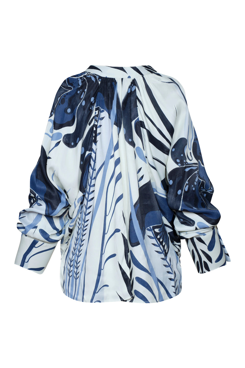 Blusa tai ivory navy