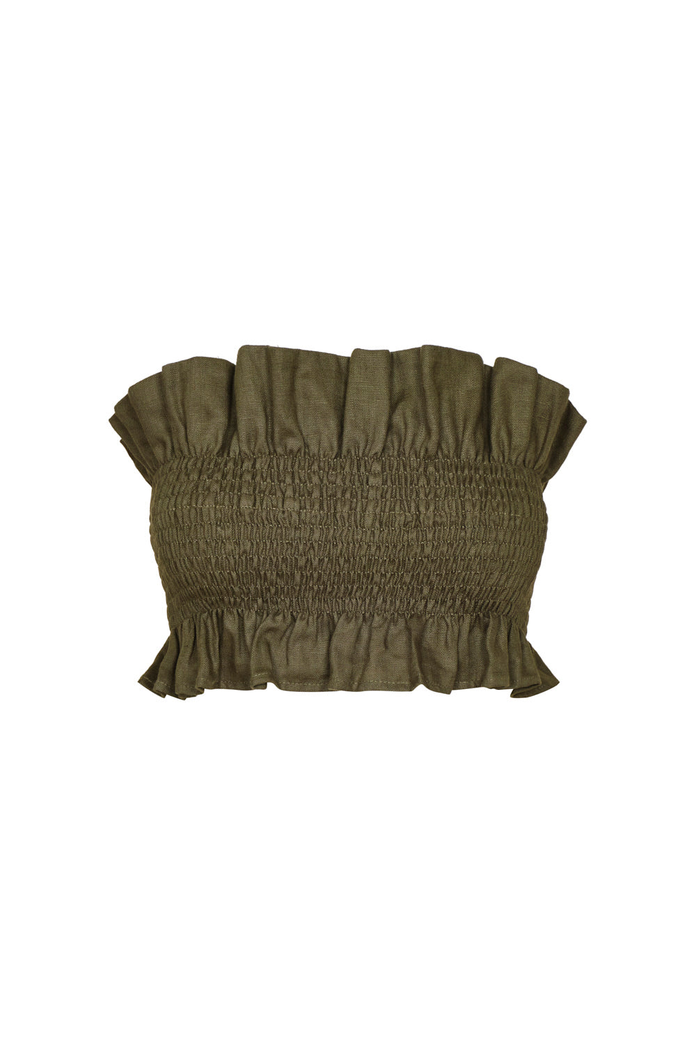 Crop top caracola verde oliva