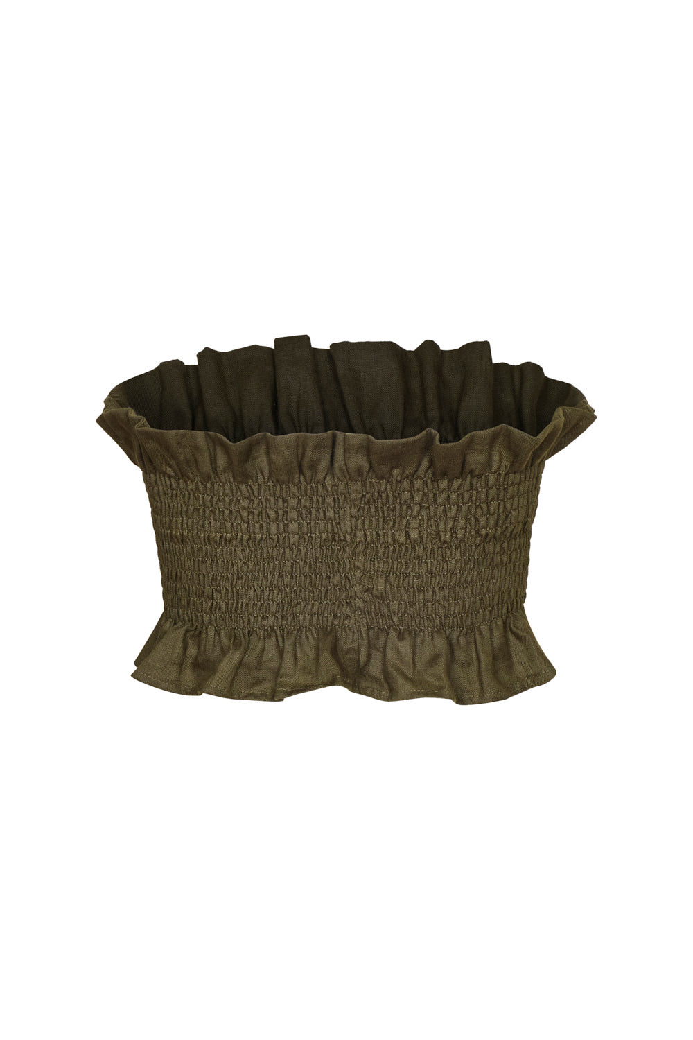 Crop top caracola verde oliva