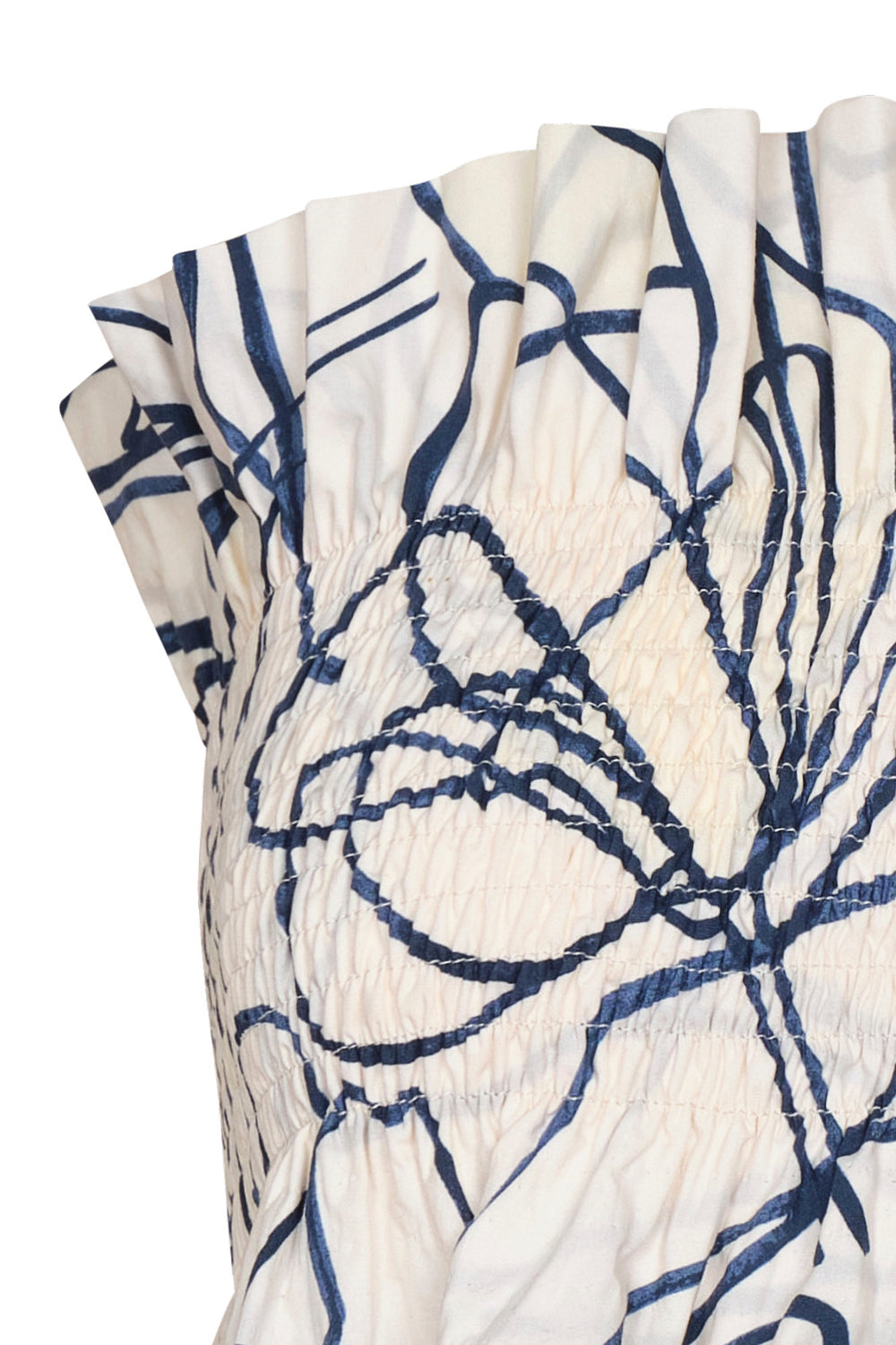 Crop top caracola ivory navy