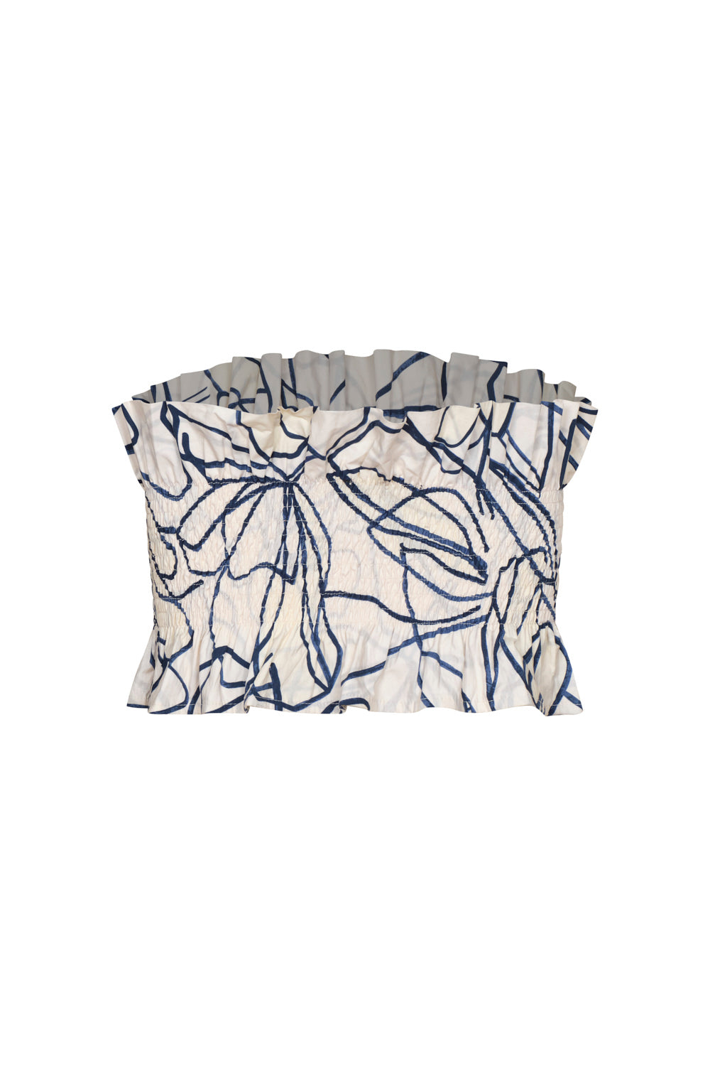 Crop top caracola ivory navy