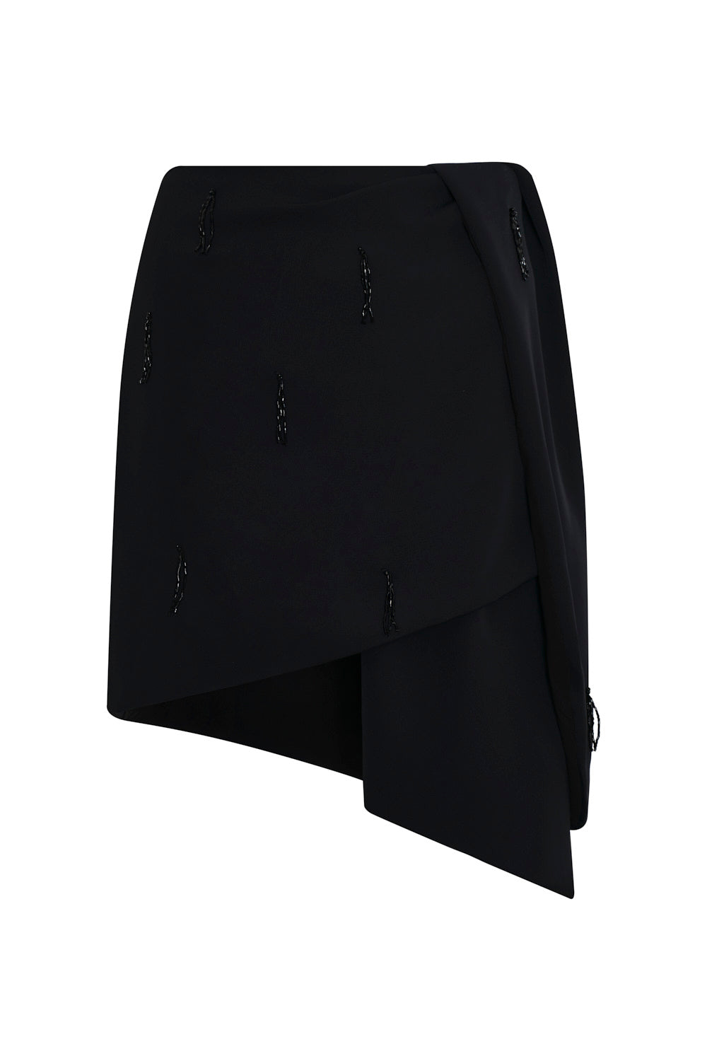 Falda seda imperial negro